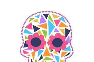 Skull Vector Triangle White Color