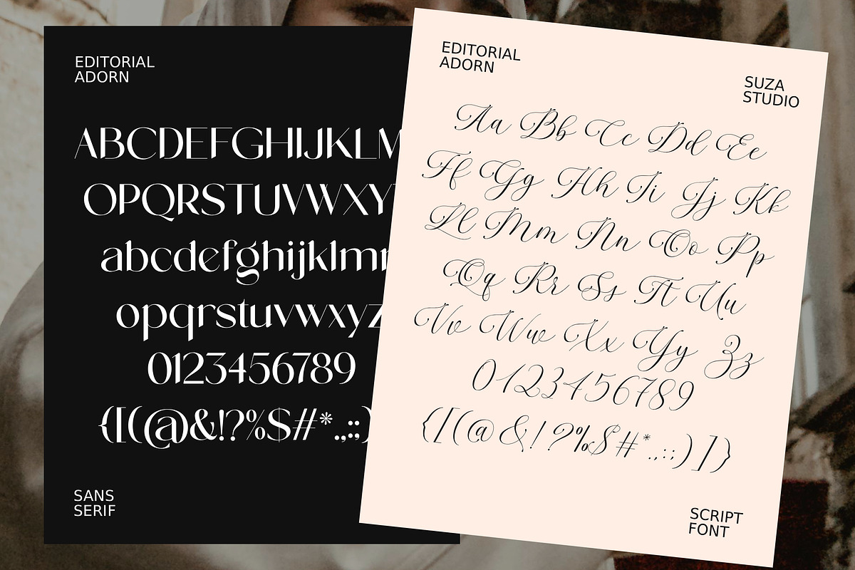 Editorial Adorn, a Script Font by Suza Studio (Photo 13 of 14)