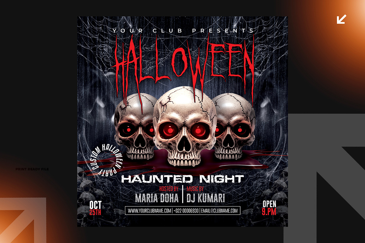 06 Halloween Flyer Bundle, a Flyer Template by Shajib Shikder (Photo 3 of 7)