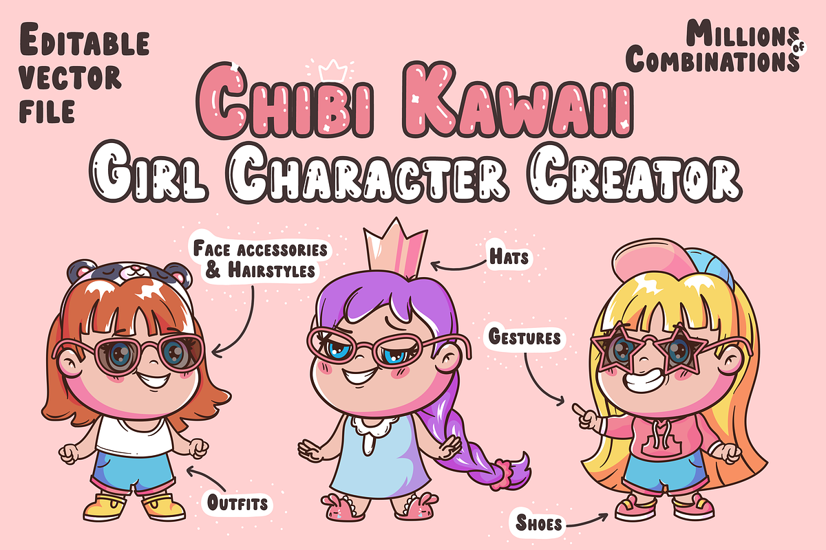 Chibi Girl Creator, an Illustration by Cute Toot (Photo 1 of 9)