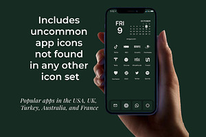 300 Dark Green Minimal IOS Icon Pack