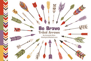 Autumn Tribal Arrows Vector Clipart, an Illustration by Amanda Ilkov