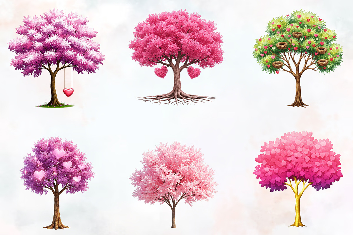 Spring Hearts Tree Clipart, an Illustration by RobertsArt (Photo 2 of 7)