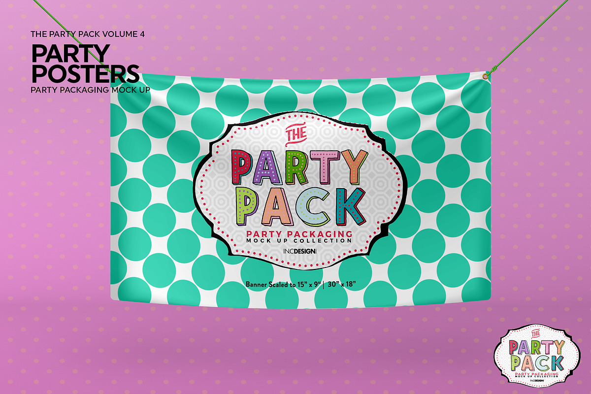 Party Posters and Banners MockUp, a Cups & Container Mockup by INCDesign (Photo 5 of 7)