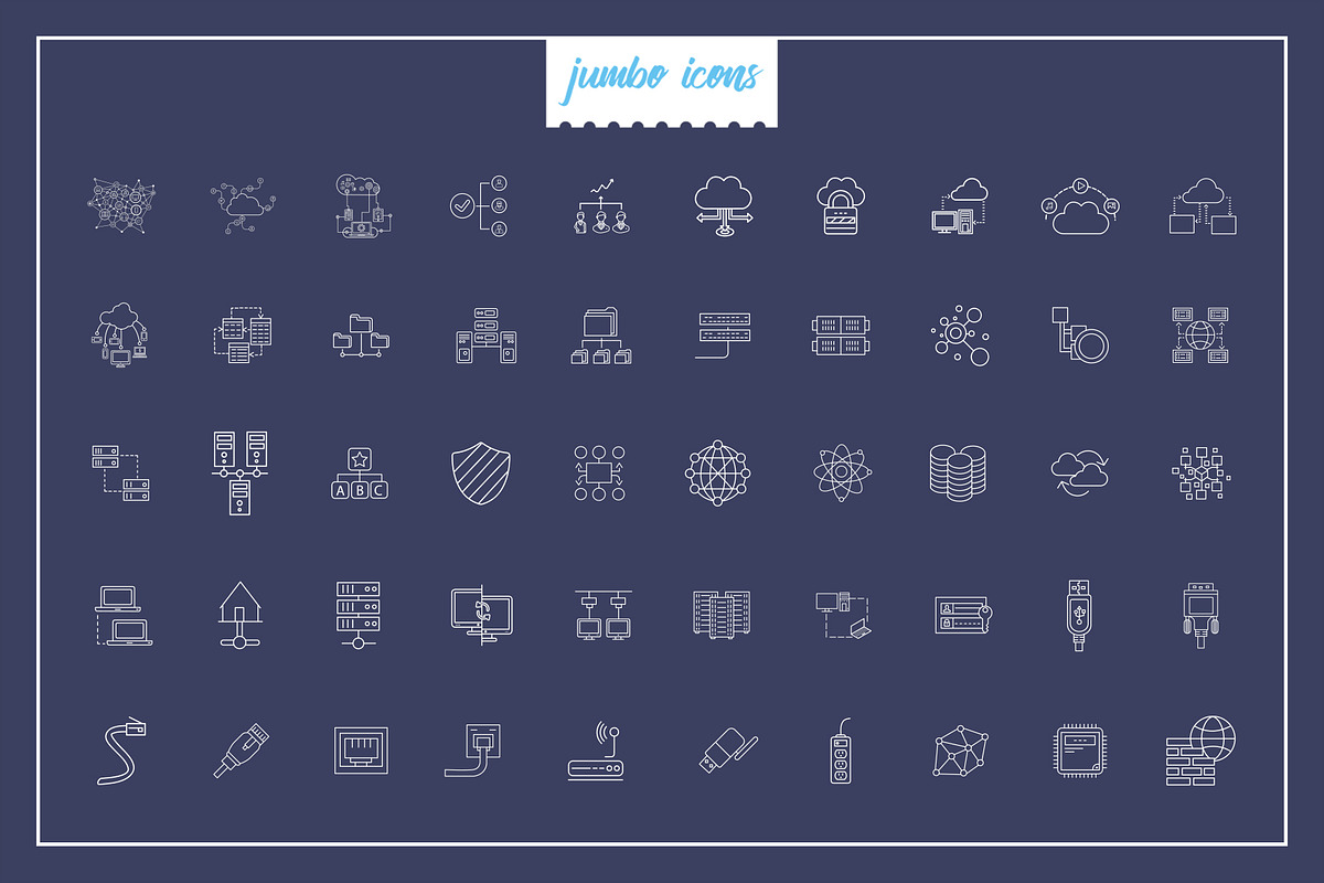 Networking Line Icons V2, an Outline Icon by Jumbo Icons (Photo 4 of 5)