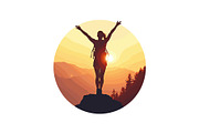 Sunset Mountain Victory Silhouette, an Object Graphic by yasushie (Thumbnail 13 of 16)