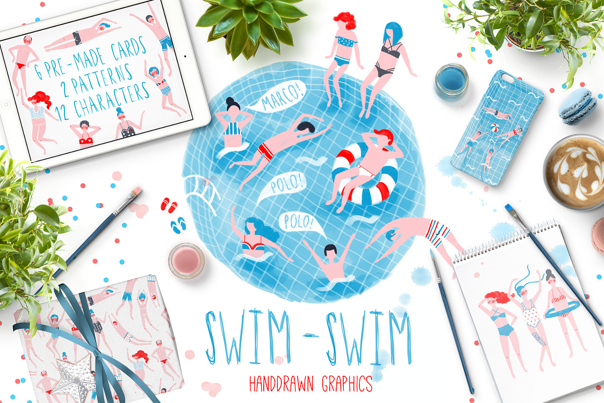 Swim-Swim | HandDrawn Graphics, a Person Illustration by Daria Miazhevich (Photo 1 of 5)