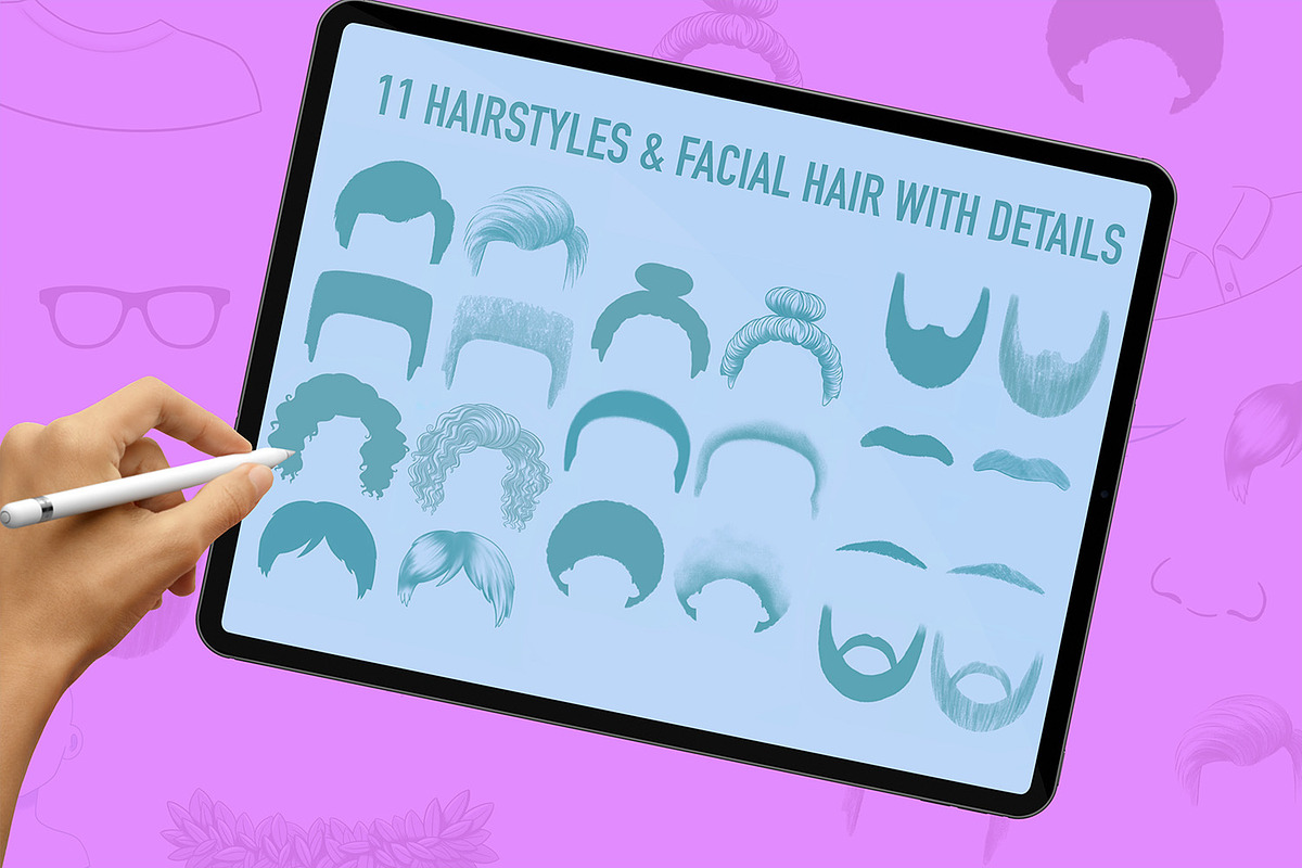 Male Character Portrait brushes, a Brush Add-On by Brushed Rose (Photo 4 of 4)