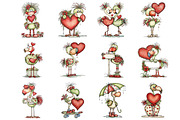 Funny Valentines Flamingo Clipart, an Illustration by Design Market (Thumbnail 2 of 3)