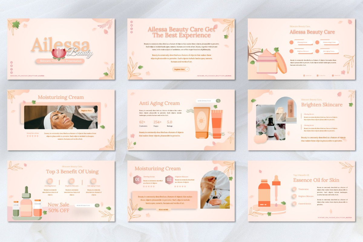 Ailessa - Skincare Powerpoint, a Presentation Template by Dhabee (Photo 6 of 8)