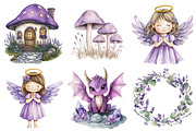Watercolor Magical Fairies Clipart, a Seasonal Illustration by CitraGraphics (Thumbnail 4 of 5)