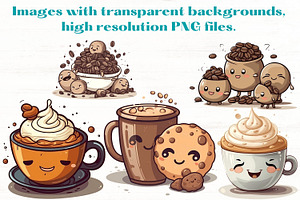 Cartoon Coffee Shop Clipart Set