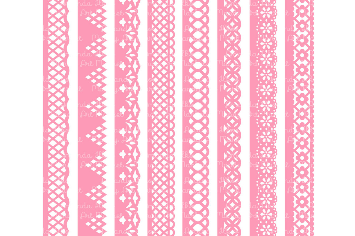 Pink Lace Borders Clipart & Vectors, an Illustration by Amanda Ilkov (Photo 4 of 5)