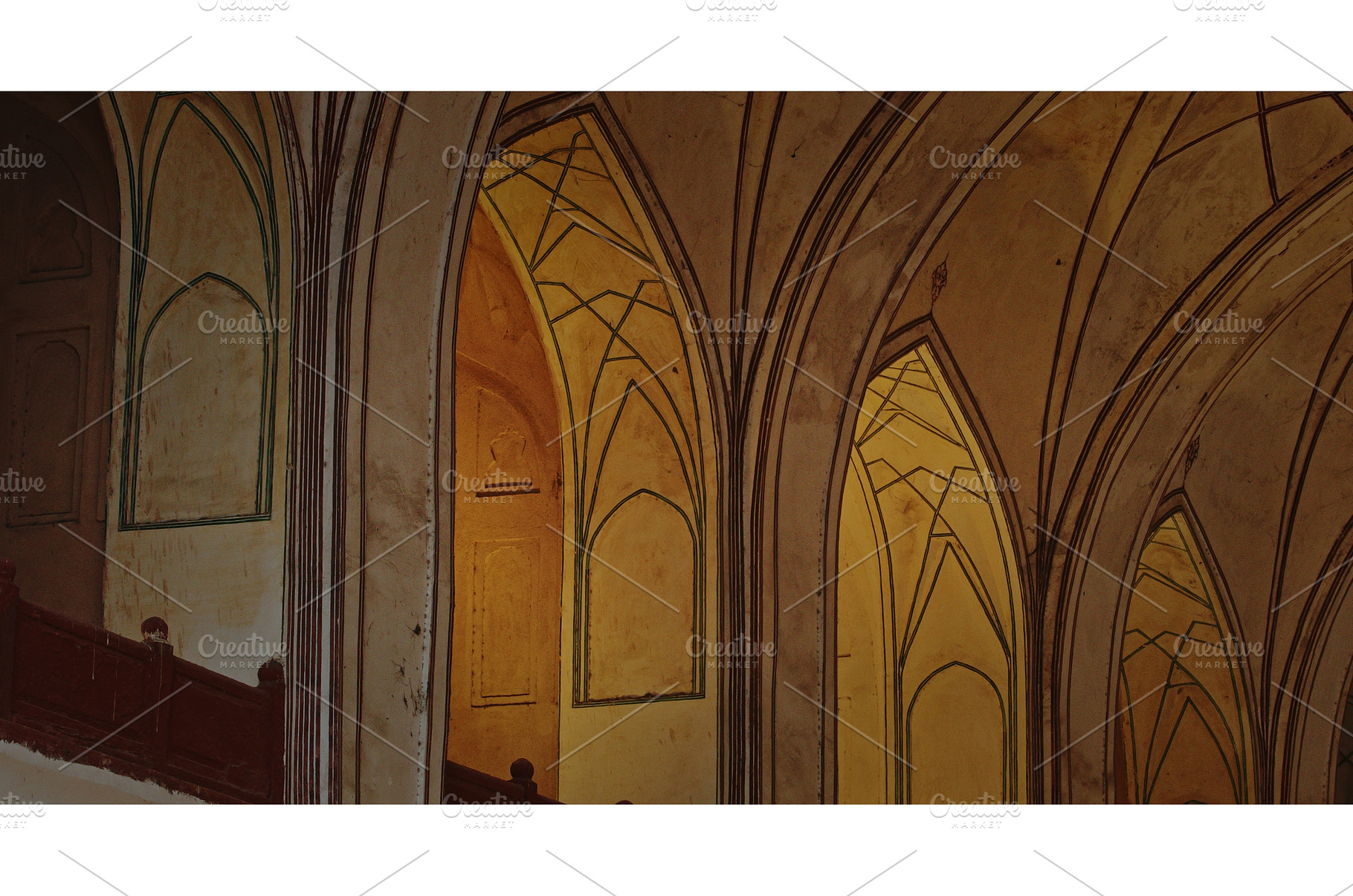 Red Fort corridor with illuminated, an Architecture Photo by Our Amazing World