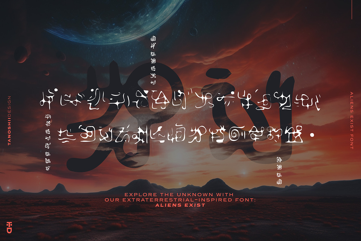 Aliens Exist - Font, a Symbol Font by TANOSHII DESIGN (Photo 1 of 8)