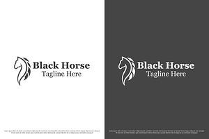 Black Horse Logo Design Illustration, a Branding & Logo Template by Morvana Crew