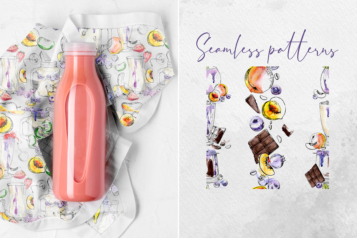Blueberry smoothies & milkshakes, a Food Illustration by MsFlaffy (Photo 16 of 18)