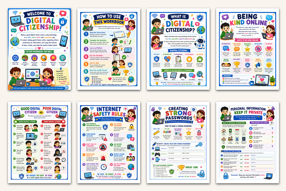Digital Citizenship Workbook, a Stationery Template by Designmela01 (Photo 2 of 5)