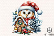 Christmas Barn Owl  PNG, an Illustration by Designking (Thumbnail 1 of 4)