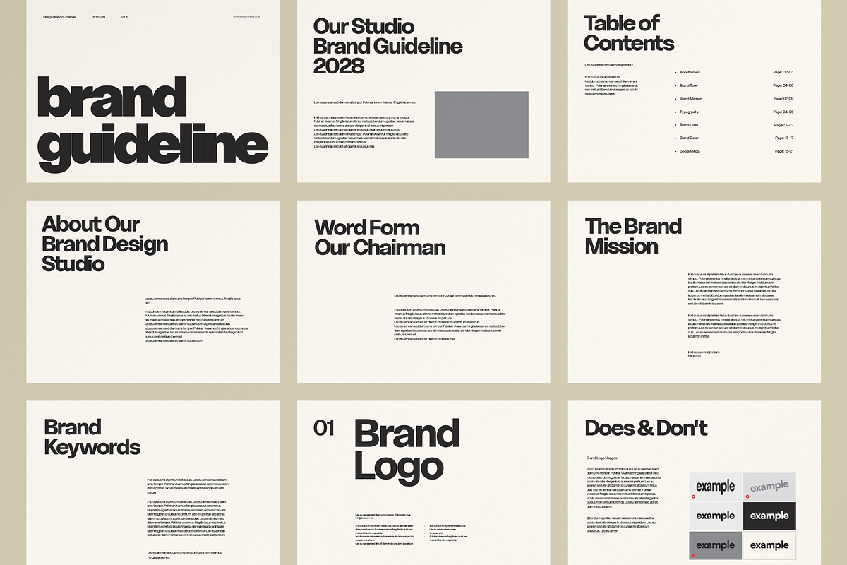 Brand Guidelines template Minimal, a Presentation Template by GAZINEOGRAPHIC (Photo 1 of 2)