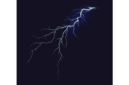 Striking lightning bolt illuminating