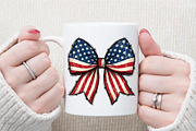 Retro USA Flag Bow PNG, a Seasonal Illustration by Sublimation Artist (Thumbnail 7 of 9)