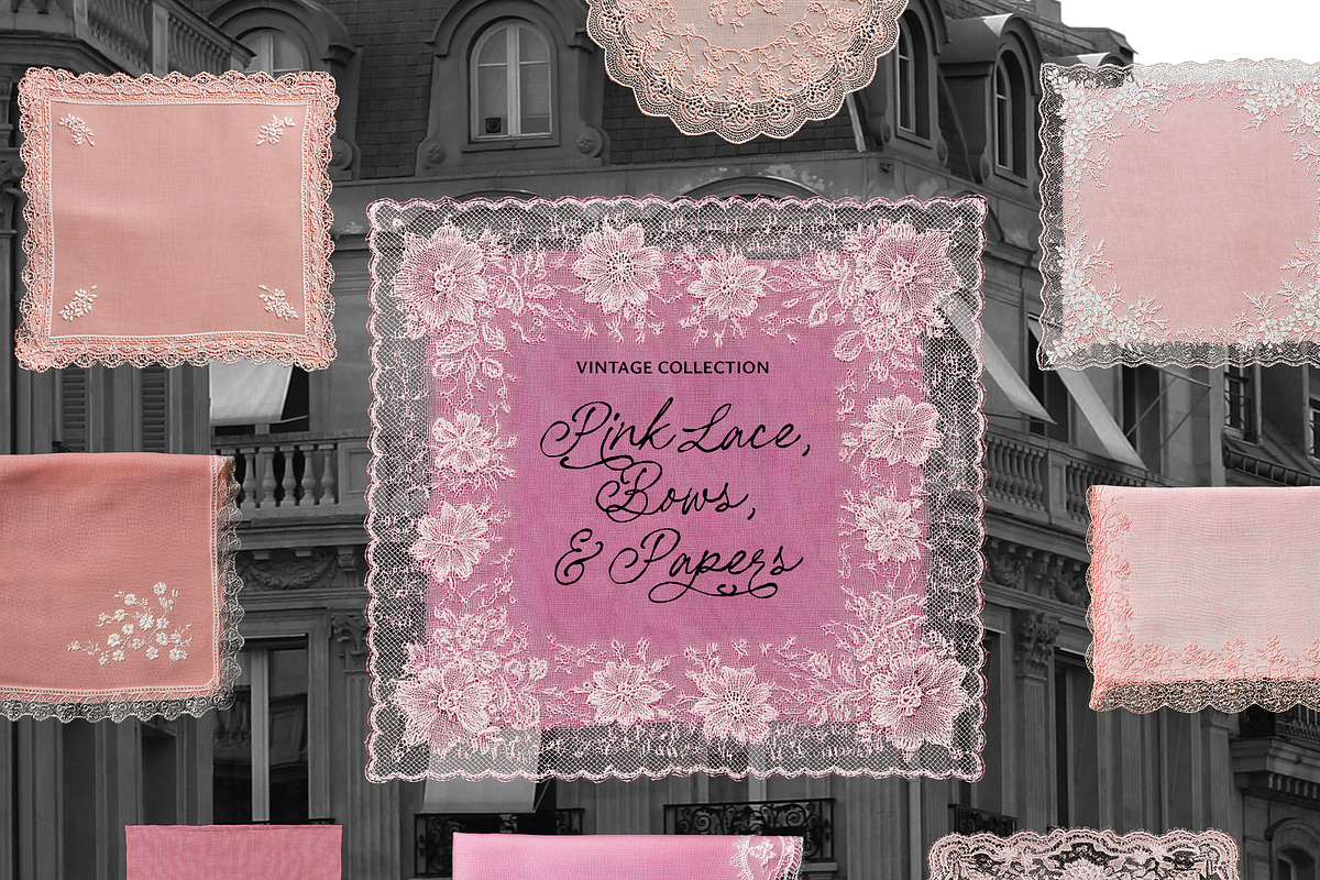 Vintage Pink Lace, Bows & Papers, an Object Graphic by Lana Elanor (Photo 7 of 15)