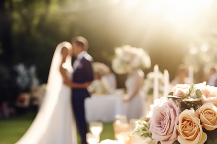 Wedding ceremony and celebration, bride and groom at a beautiful, a Person Photo by Anneleven