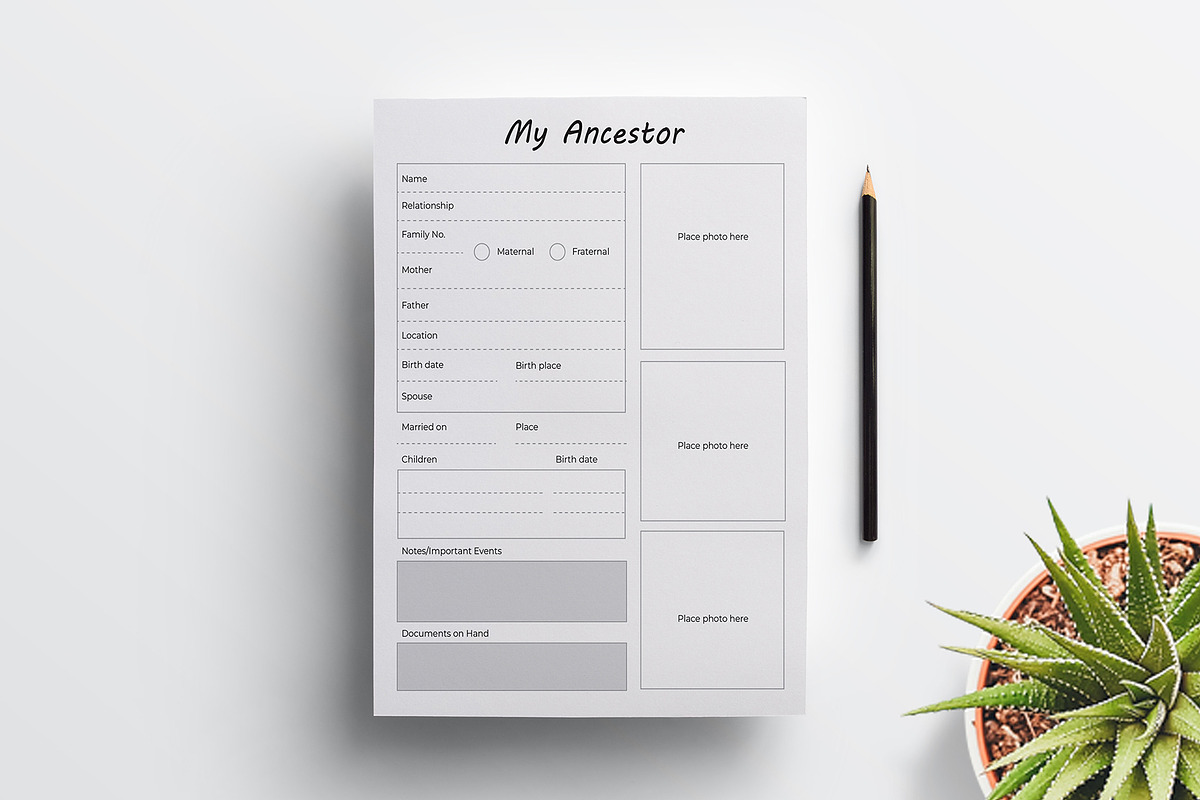 Editable Genealogy Tracker Planner, a Stationery Template by Mazharul Islam (Photo 2 of 3)