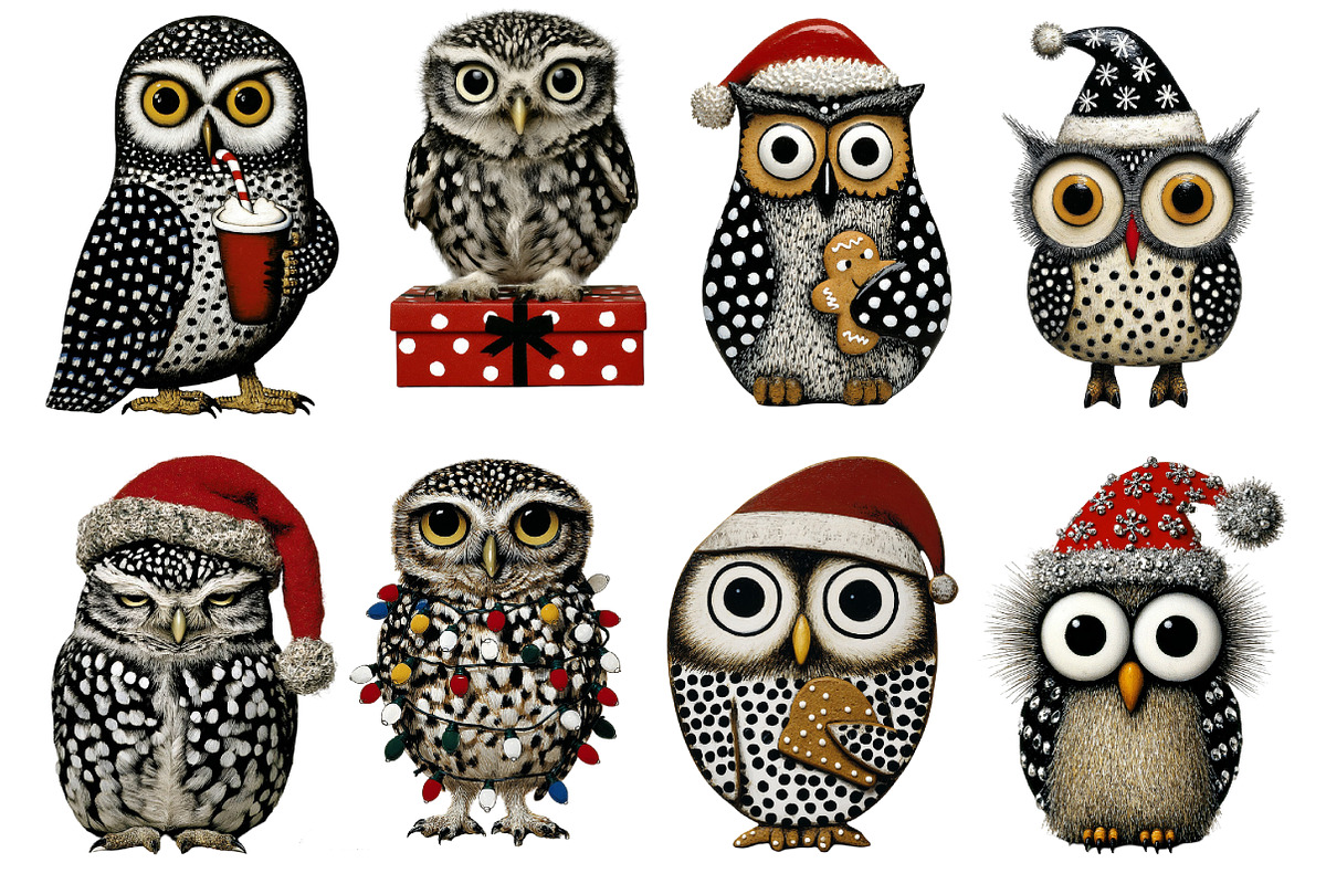 Christmas Owl Clipart, an Illustration by Designworld (Photo 2 of 4)