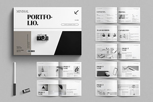 Minimal Portfolio Template Landscape, a Brochure Template by E-Type