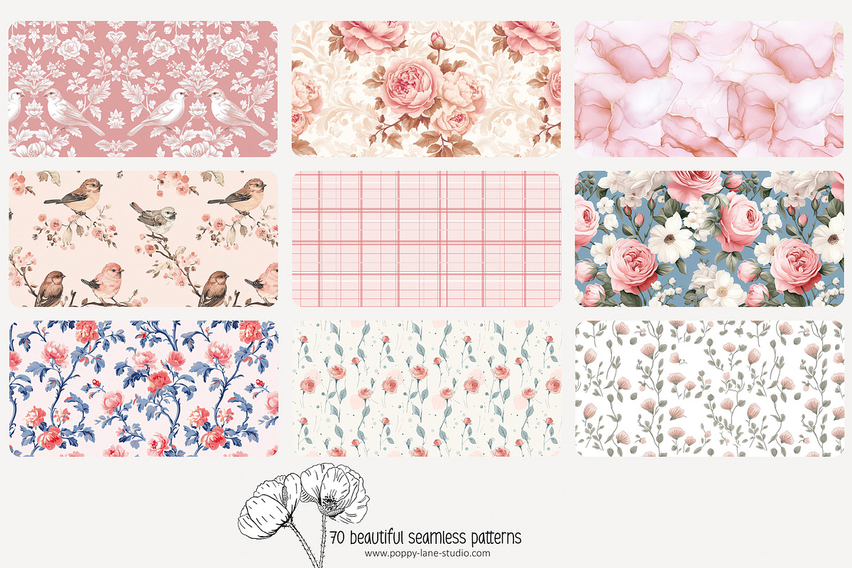 70 timeless pink seamless pattern, a Pattern Graphic by Poppy Lane Studio (Photo 8 of 10)