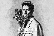 Pencil Sketch Photo Effect, a Layer Style Add-On by iDoodle Studio (Thumbnail 1 of 5)