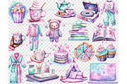Pajama Party Clipart Galentines Day, a Decorative Illustration by GlamArtZhanna (Thumbnail 4 of 5)