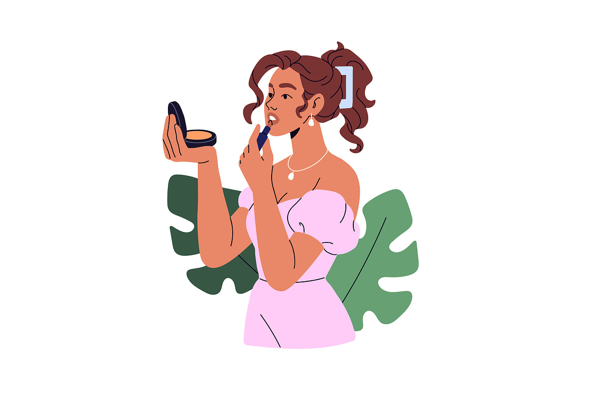 Girls doing makeup, skincare set, a Person Illustration by PaperTrident (Photo 4 of 8)