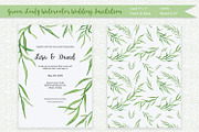 Leafy Watercolor Wedding Invitation, an Invitation Template by Love Design (Thumbnail 1 of 7)