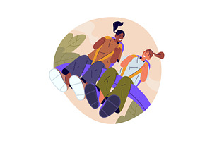 Vector people at roller coaster, a Sport Illustration by Elegant Solution