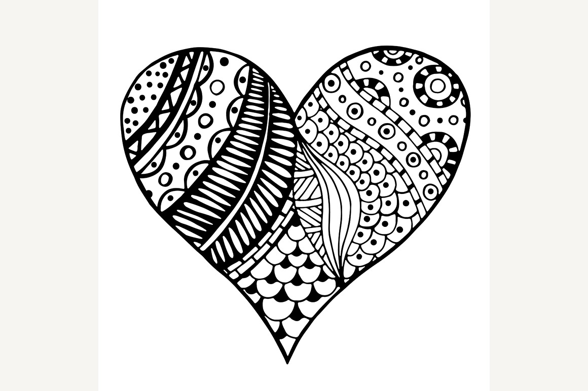 hearts in Tangle Patterns style, a Decorative Illustration by ...