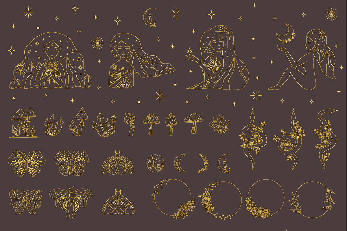 AESTHETIC MAGIC BUNDLE, a Decorative Illustration by roskque (Photo 8 of 69)