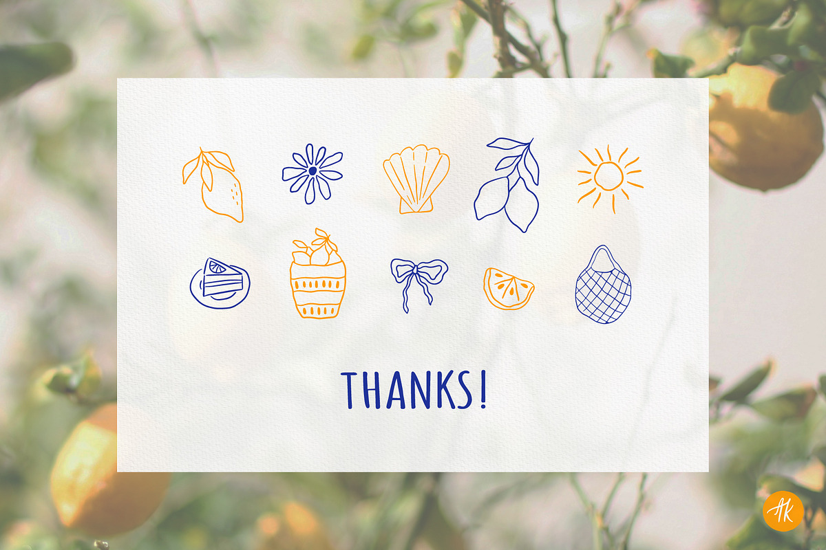 Lemon Summer Hand Drawn Collection, an Object Graphic by Alena Koval (Photo 18 of 18)