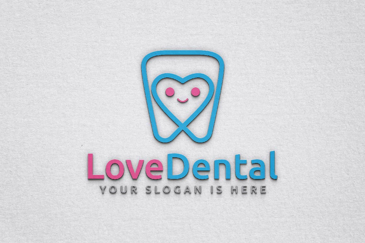Cute Happy Love Dental Care Logo, a Branding & Logo Template by jongcreative (Photo 1 of 4)
