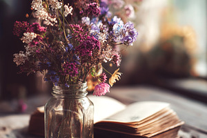 Rustic Still Life with Wildflowers, a Nature Photo by Ocean Digital Art