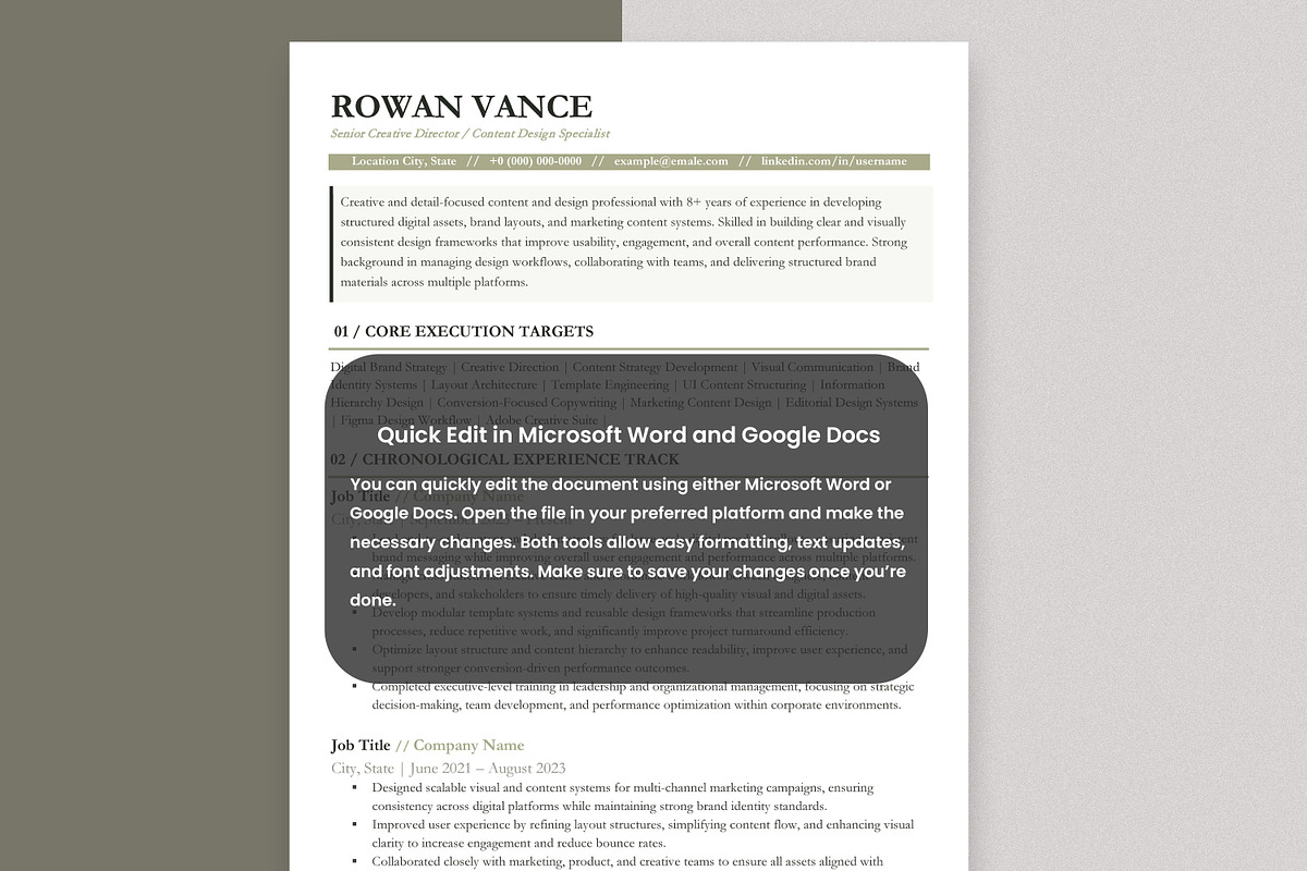 ATS Resume Template | Minimal CV, a Resume Template by Anjum Ilyas (Photo 3 of 7)