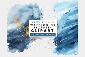 Navy And Gold Watercolor Texture