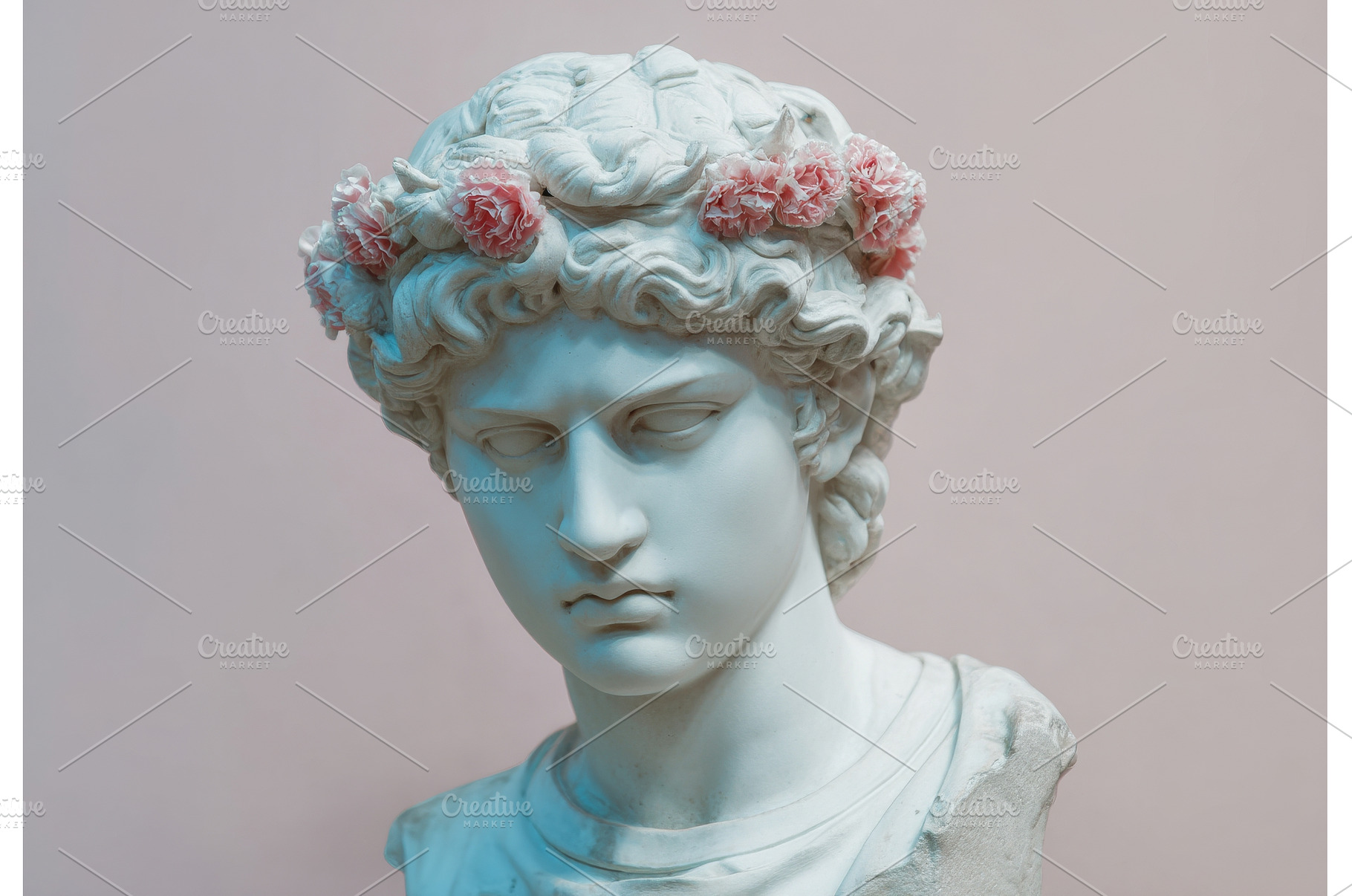 A male antique bust wears a hat that, an Arts & Entertainment Photo by ZinetroN