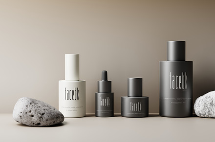 FaceBK - Cosmetic Mockup Kit, a Packaging Mockup by MockupFree.Net