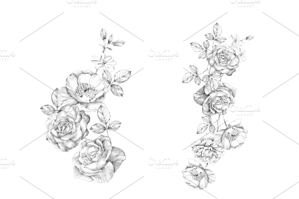 Hand Sketch floral art, an Object Graphic by VictoriaKStudio (Photo 3 of 3)