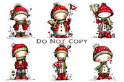 Funny Christmas Snowman Clipart, an Illustration by Craft Nest (Thumbnail 5 of 7)