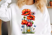 Spring Meadow Poppies Clipart, an Illustration by GatewayDesign (Thumbnail 8 of 10)
