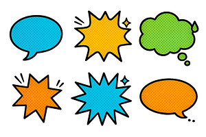 Speech bubble icons in various shape, an Illustration by Dvoevnore photos